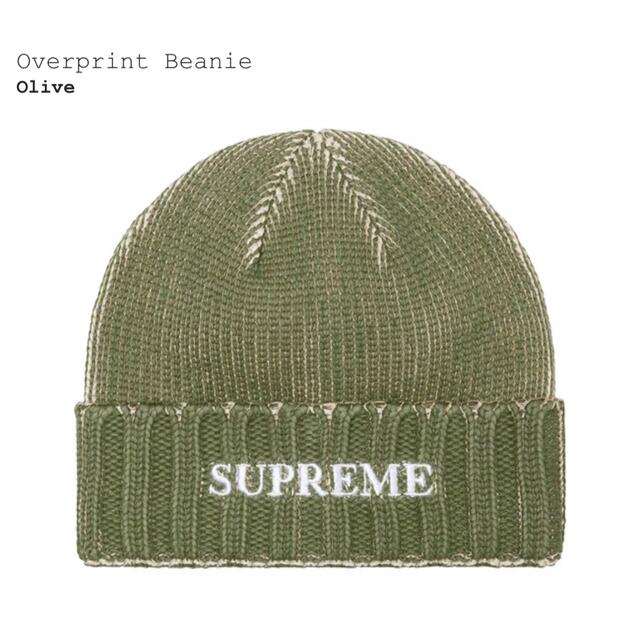 supreme overprint beanie olive