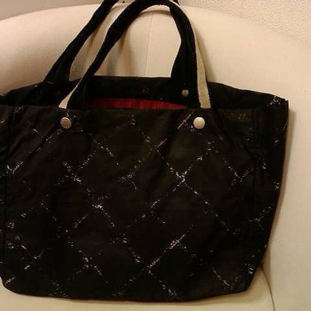 CHANEL(シャネル) ブラック 旧トラベルライン ハンド・トートバッグ ...