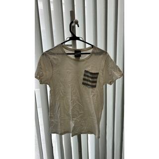 ビームス(BEAMS)のBEAMS デザインTシャツ 白 ワンポイントボーダー フリーサイズ(Tシャツ/カットソー(半袖/袖なし))