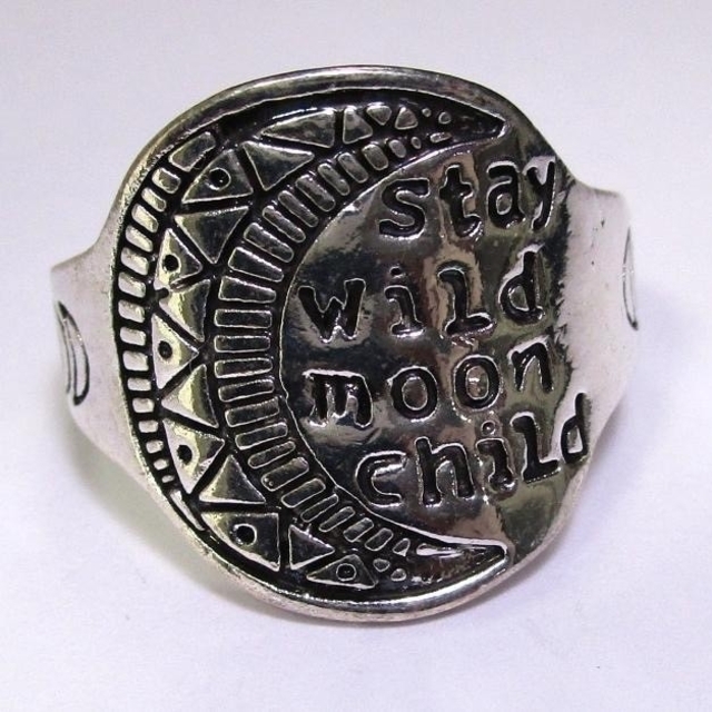 【SALE】リング　メンズ　指輪　シルバー　月　ムーン　20号 レディースのアクセサリー(リング(指輪))の商品写真