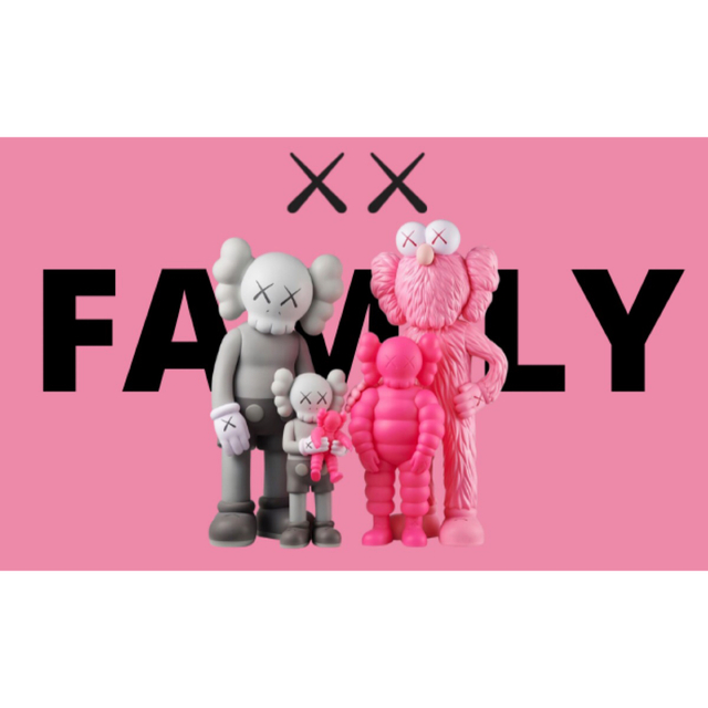 フィギュアKAWS FAMILY GREY/PINK/FLUORO PINK