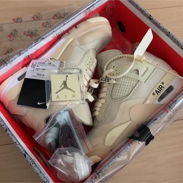 開店記念セール!】 NIKE - SMILE jordan4 off-white sail 24cm