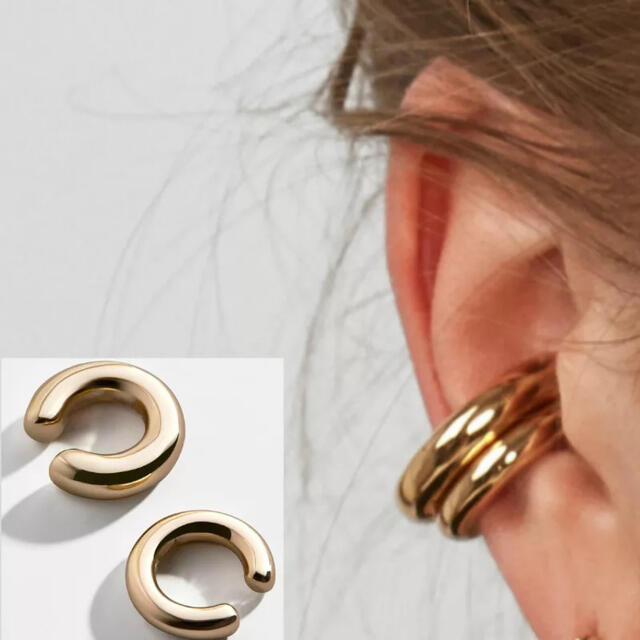 PI035 gold ear cuff 2set  レディースのアクセサリー(イヤーカフ)の商品写真