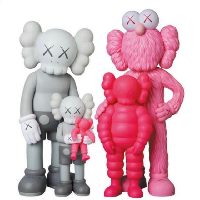 キャラクターグッズKAWS FAMILY GREY/PINK/FLUORO PINK