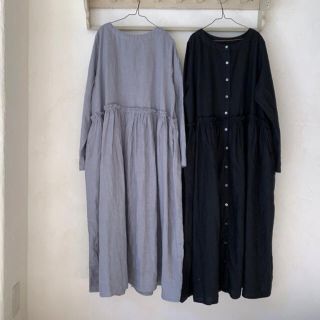 ネストローブ(nest Robe)のnestrobe☆リネンウエストフリル2wayワンピース色違い２点分＊そら様専用(ロングワンピース/マキシワンピース)