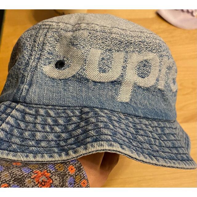 新到着 supreme fade jacquard denim crusher M/L -ハット