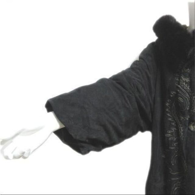 美品 80's 90's ヴィンテージ ミンクファー スエード 刺繍 中綿コート レディースのジャケット/アウター(毛皮/ファーコート)の商品写真