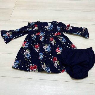 ベビーギャップ(babyGAP)のbabyGAP ワンピース　お花柄　フリル　80cm(ワンピース)