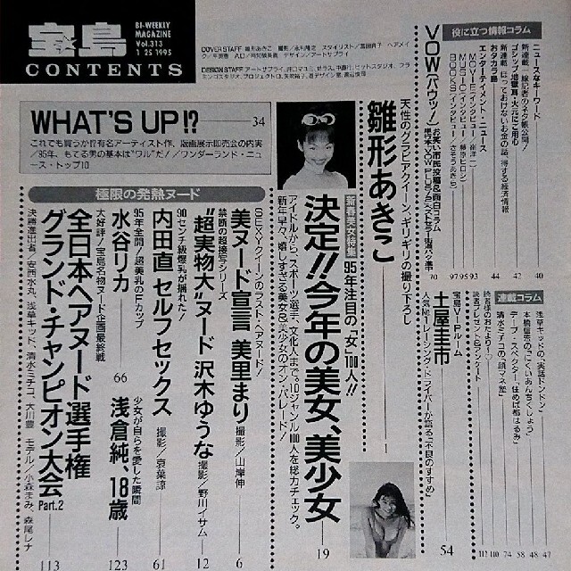 宝島社(タカラジマシャ)の宝島 1995年1月25日号 雛型あきこ SMAP 木村拓也 中井正広 香取慎吾 エンタメ/ホビーの雑誌(アート/エンタメ/ホビー)の商品写真