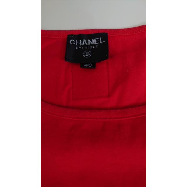 CHANEL シャネル ロゴ半袖Tシャツ 赤 CHANEL シャネル ロゴ半袖Tシャツ 赤
