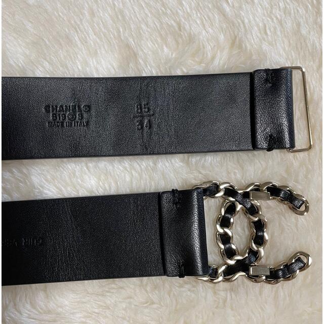 美品♡ CHANEL チェーンCC ロゴ レザー ベルト 黒 美品♡ CHANEL チェーンCC ロゴ レザー ベルト 黒