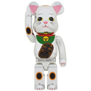 ベアブリック(BE@RBRICK)のBE@RBRICK 招き猫 銀メッキ 発光 1000％(その他)