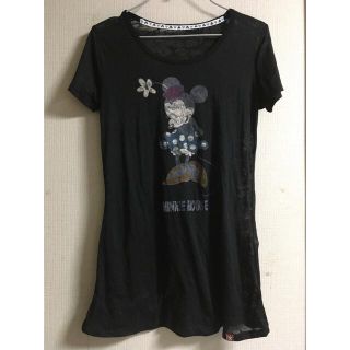 ディズニー(Disney)のTシャツ　カットソー　ミニー　ディズニー　半袖　ブラック(Tシャツ(半袖/袖なし))