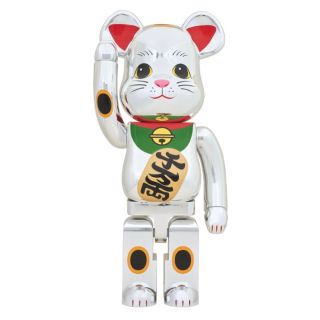 ベアブリック(BE@RBRICK)のBE@RBRICK 招き猫 銀メッキ 発光 1000％(その他)