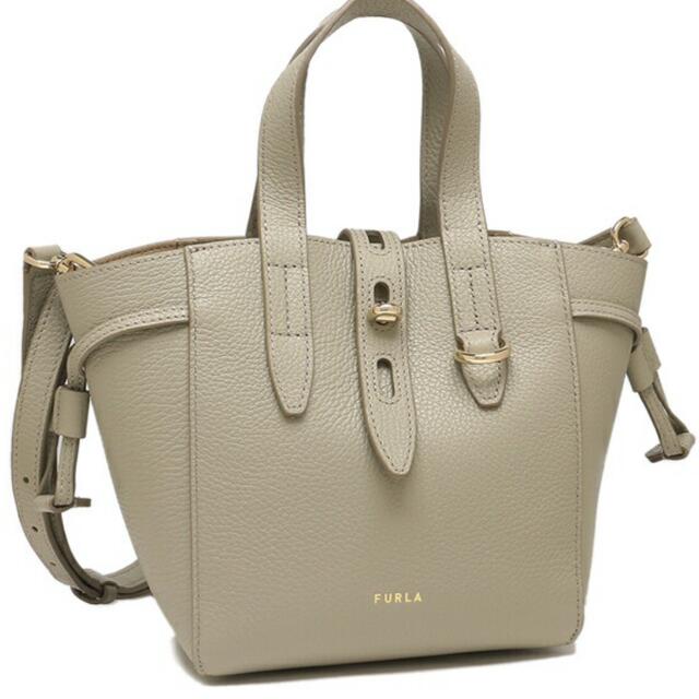 FURLA フルラ　ハンドバッグ　ネット　ミニバッグ　グレー