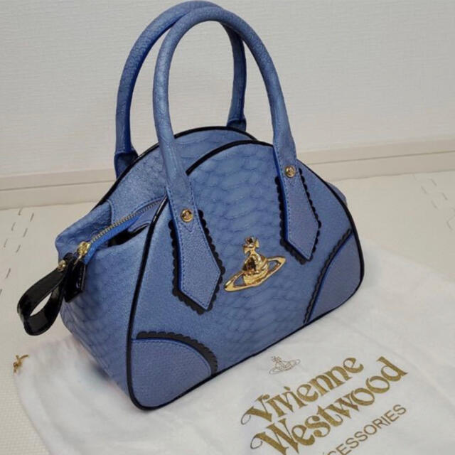 Vivienne Westwood(ヴィヴィアンウエストウッド)の最終値下げ★希少 美品Vivienne Westwoodクロコ ヤスミンブルー レディースのバッグ(ハンドバッグ)の商品写真