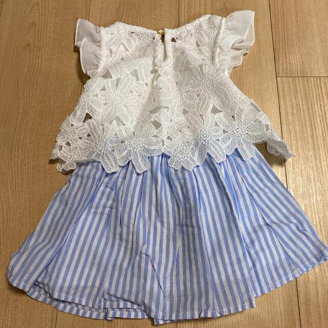 ワンピース お花刺繍 キッズ/ベビー/マタニティのキッズ服女の子用(90cm~)(ワンピース)の商品写真