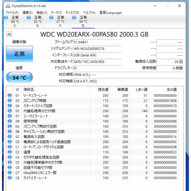 IODATA(アイオーデータ)の外付HDD　2TB　USBハードディスク　IO-DATA　HDCA-Uシリーズ スマホ/家電/カメラのPC/タブレット(PC周辺機器)の商品写真