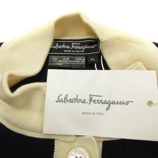 Salvatore Ferragamo(サルヴァトーレフェラガモ)のサルヴァトーレフェラガモ ロングカーディガン 長袖 ハイネック ウール 紺 XL レディースのトップス(カーディガン)の商品写真