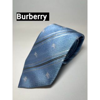 バーバリー(BURBERRY)のバーバリー Burberry ネクタイ  絹 ブルー レジメンタルストライプ (ネクタイ)