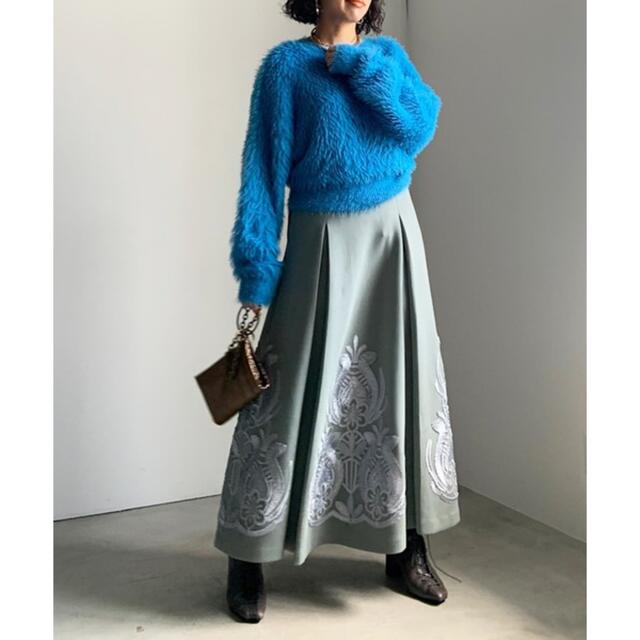 Ameri VINTAGE(アメリヴィンテージ)のRIBBON EMBROIDERY SKIRT　アメリヴィンテージ レディースのスカート(ロングスカート)の商品写真