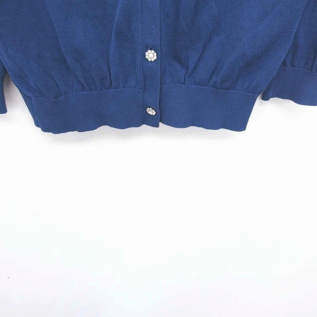 Rirandture(リランドチュール)のリランドチュール カーディガン ニット 丸首 薄手 七分袖 2 青 ブルー レディースのトップス(カーディガン)の商品写真