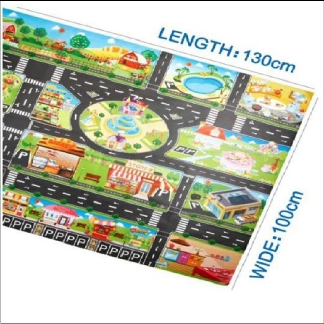 258円 世界的に有名な プレイマット ベビー 子供 道路 ミニカー 英語 マップ 知育玩具