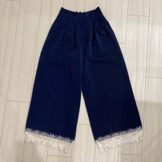 ダズリン(dazzlin)のワイドパンツ ボトムス　パンツ　dazzlin ダズリン　ネイビー　レース　紺(カジュアルパンツ)