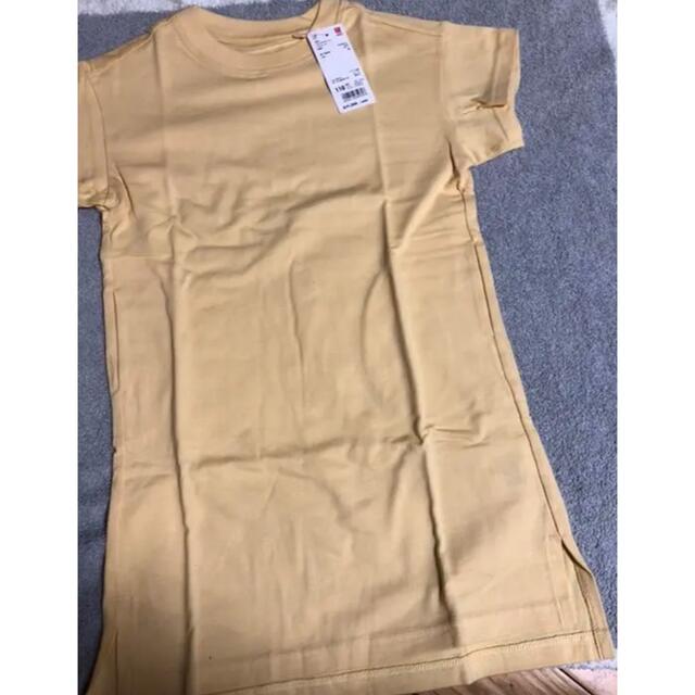 UNIQLO(ユニクロ)の110 新品　ユニクロ　UNIQLO ワンピース　Tシャツ　リブ　スカート キッズ/ベビー/マタニティのキッズ服女の子用(90cm~)(ワンピース)の商品写真