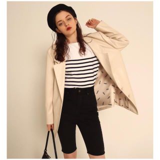 ♡ épine logo lining leather jacket ivory(レザージャケット)