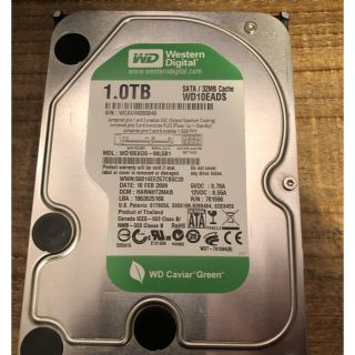 1TB WD 3.5インチ内蔵HDDハードディスク ウエスタンデジタル(PCパーツ)