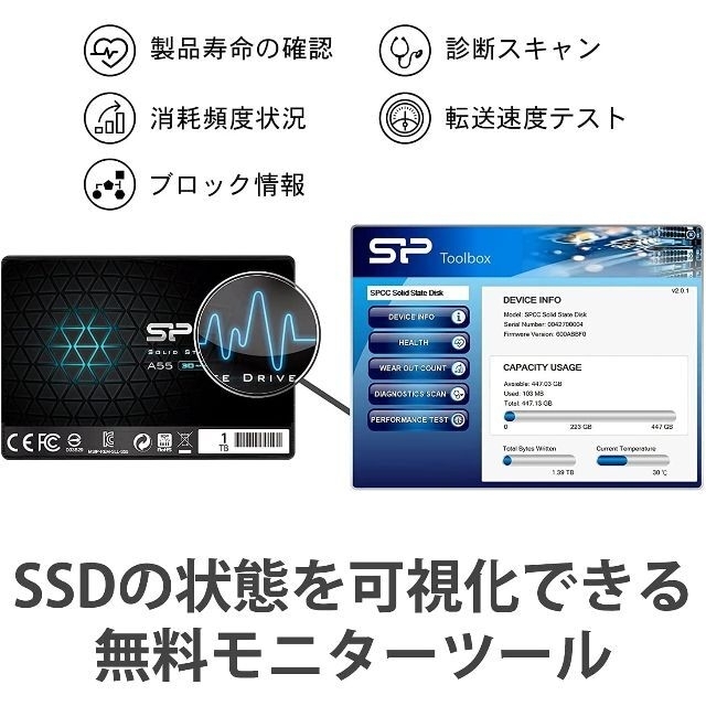 シリコンパワー SSD 512GB 3D NAND採用 SATA3 4