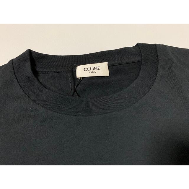 新品《 CELINE 》クロップド ロゴ プリント Tシャツ S ブラック