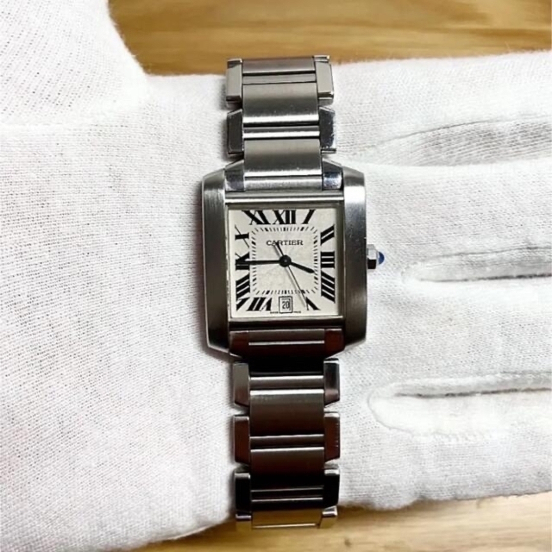 Cartier(カルティエ)の【人気】カルティエ タンクフランセーズLM 白文字盤 オートマ W51002Q3 メンズの時計(腕時計(アナログ))の商品写真