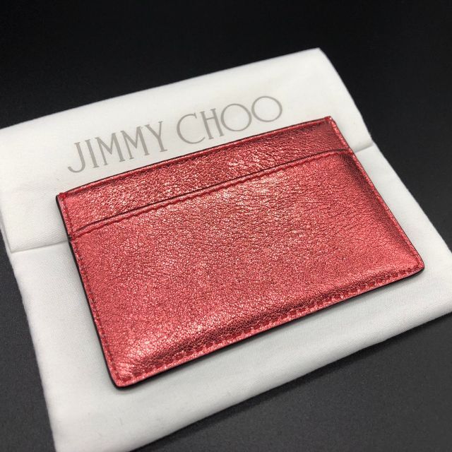 JIMMY CHOO(ジミーチュウ)の限定価格★新品希少★ジミーチュウ カードケース メタリック ピンク レディースのファッション小物(名刺入れ/定期入れ)の商品写真