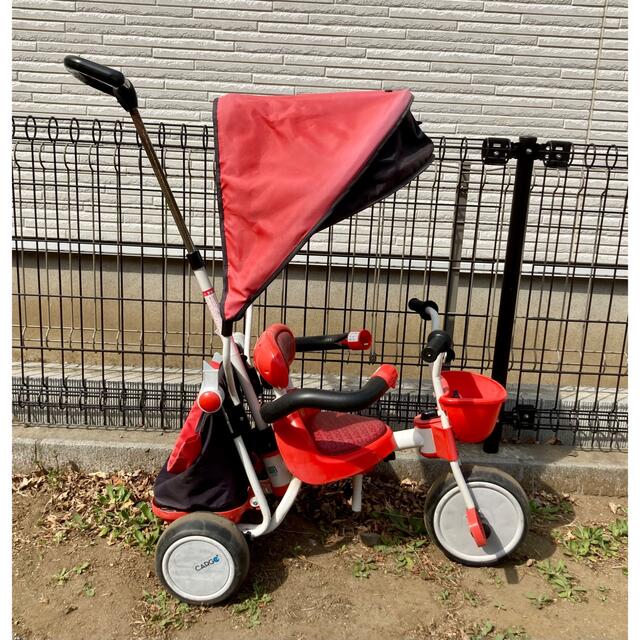 ides(アイデス)のIdes CARGOアイデスカーゴ プラス三輪車 レッド 赤 中古 キッズ/ベビー/マタニティの外出/移動用品(三輪車)の商品写真