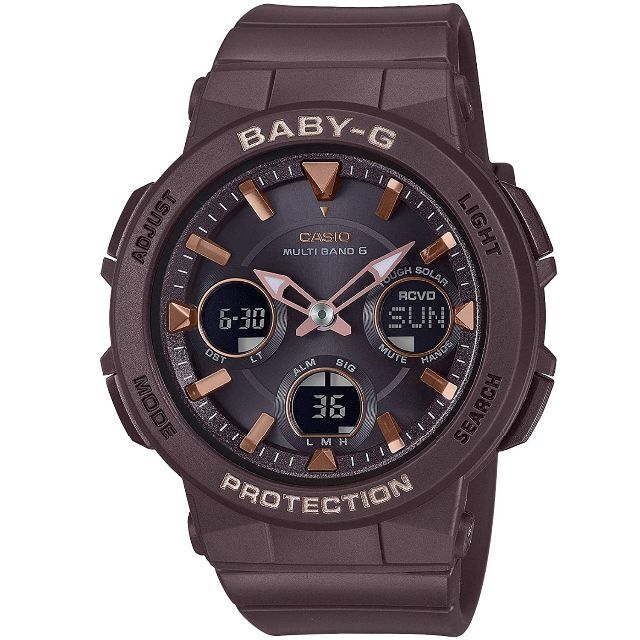 種類豊富な品揃え カシオ BABY-G ブラウン 電波ソーラー腕時計 ワイドフェイス 腕時計(アナログ)