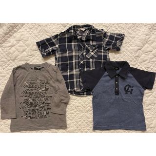 コムサイズム(COMME CA ISM)のコムサイズム　男の子　カットソー90&シャツ100A x2 3点セット(Tシャツ/カットソー)