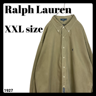 ラルフローレン(Ralph Lauren)のUSA古着 ラルフローレン 長袖BDシャツ ベージュ 厚手 ビッグサイズ XXL(シャツ)
