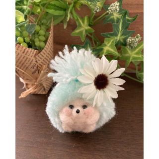 選べるお花のちょんまげ　ハリネズミ(ぬいぐるみ)