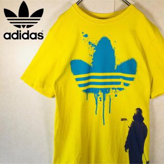 アディダス(adidas)のアディダス adidas ペイントロゴ ビックロゴ 落書き Mサイズ イエロー(Tシャツ/カットソー(半袖/袖なし))