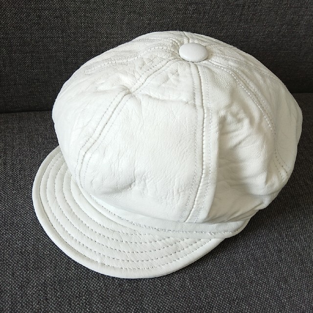 NEW YORK HAT(ニューヨークハット)のニューヨークハット ラムレザー キャスケット ホワイト CA4LA カシラ レディースの帽子(キャスケット)の商品写真