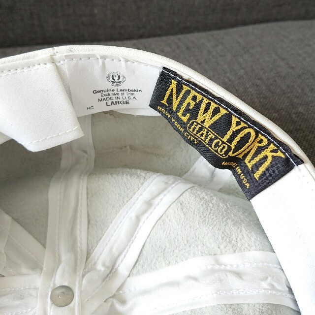 NEW YORK HAT(ニューヨークハット)のニューヨークハット ラムレザー キャスケット ホワイト CA4LA カシラ レディースの帽子(キャスケット)の商品写真