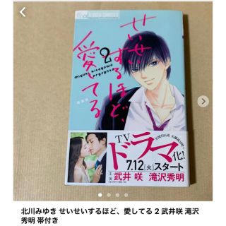 ショウガクカン(小学館)の北川みゆき せいせいするほど、愛してる 2 武井咲 滝沢秀明 帯付き(少女漫画)