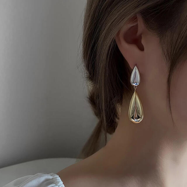 PI041 gold ＆ silver pierce pair &  R011 レディースのアクセサリー(ピアス)の商品写真