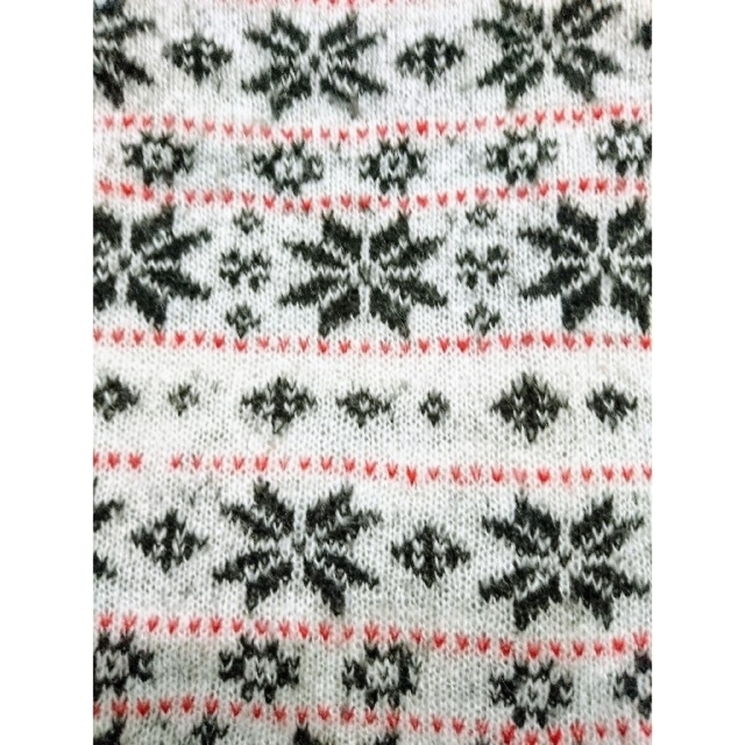 LOWRYS FARM(ローリーズファーム)の美品 雪柄 薄手モヘア混ニット グレイッシュホワイト L ローリーズファーム レディースのトップス(ニット/セーター)の商品写真