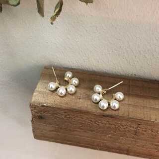 ミラオーウェン(Mila Owen)の#884 import pierce : choco pearl gold(ピアス)