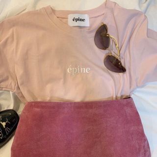 エピヌ(épine)のepine embroidery tee baby pink 美品(Tシャツ(半袖/袖なし))