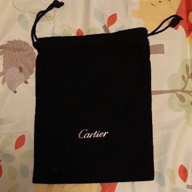 Cartier(カルティエ)のカルチェ 金ロゴ入りリンネル袋(小)  横19×縦24cm レディースのファッション小物(ポーチ)の商品写真