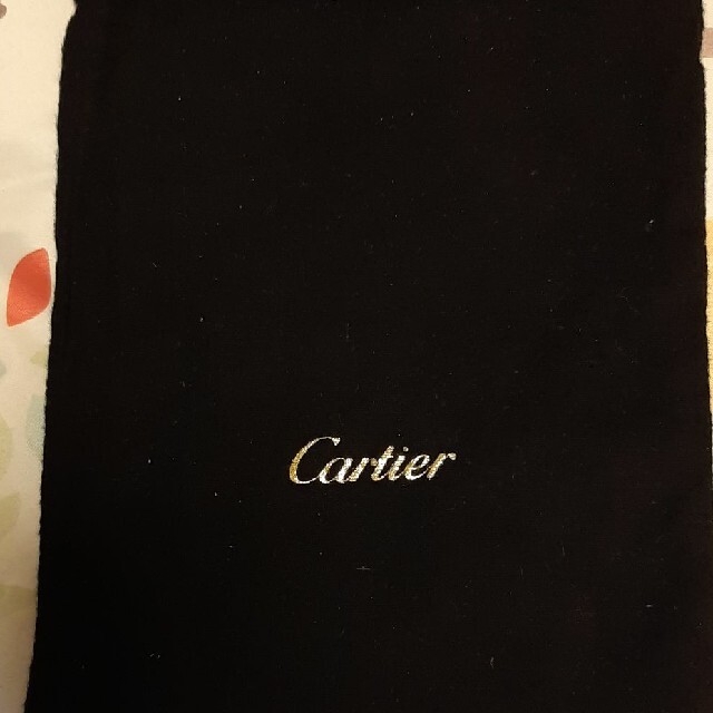 Cartier(カルティエ)のカルチェ 金ロゴ入りリンネル袋(小)  横19×縦24cm レディースのファッション小物(ポーチ)の商品写真